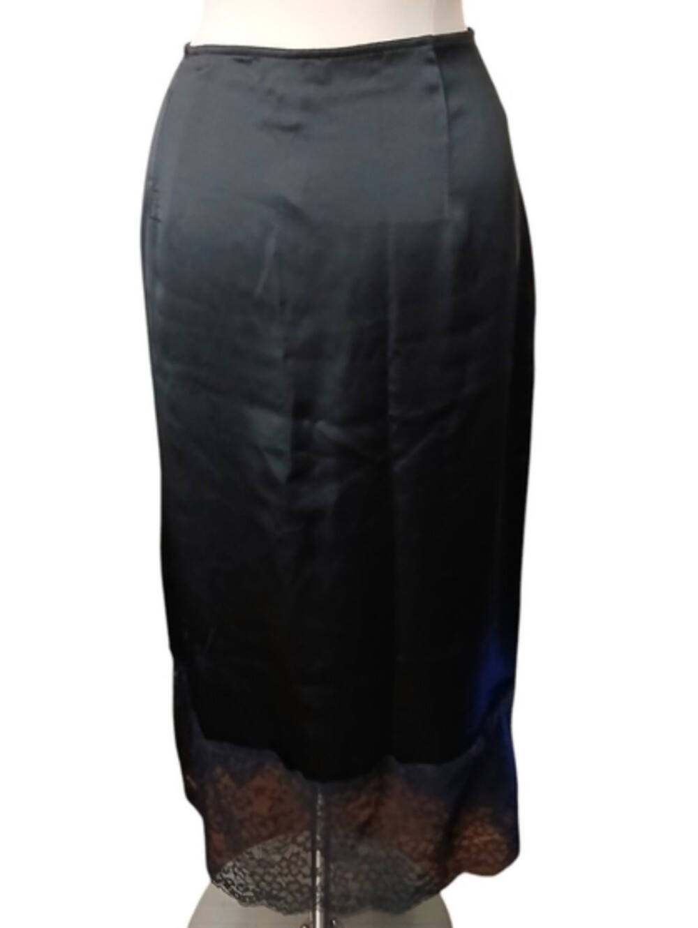 House of Harlow 1960 | Black Satin Lace Midi Skirt Size Large - Picture 5 of 5